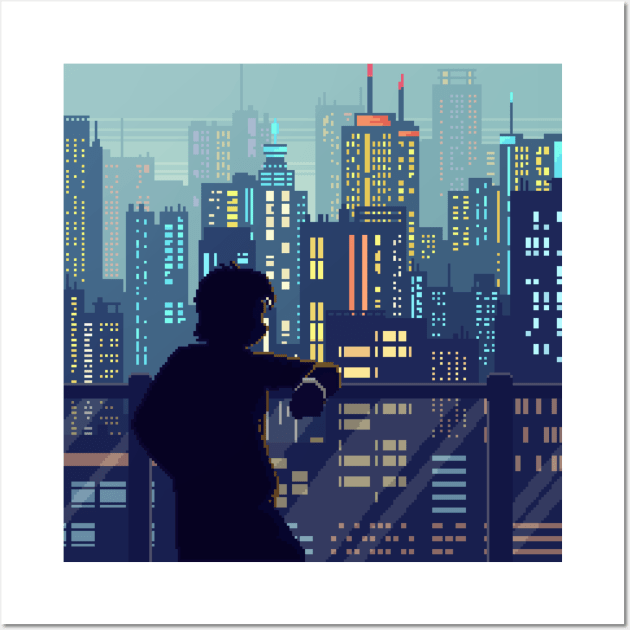 Waiting Wall Art by animaperio pixel retro